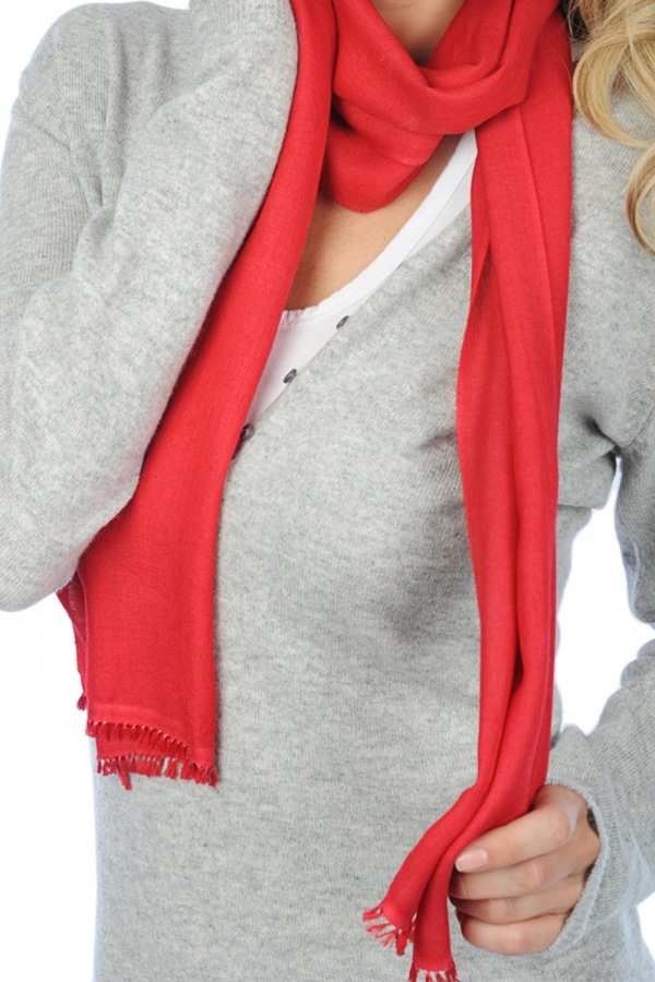 Cashmere & Zijde dames kasjmier sjaals scarva rood 170x25cm
